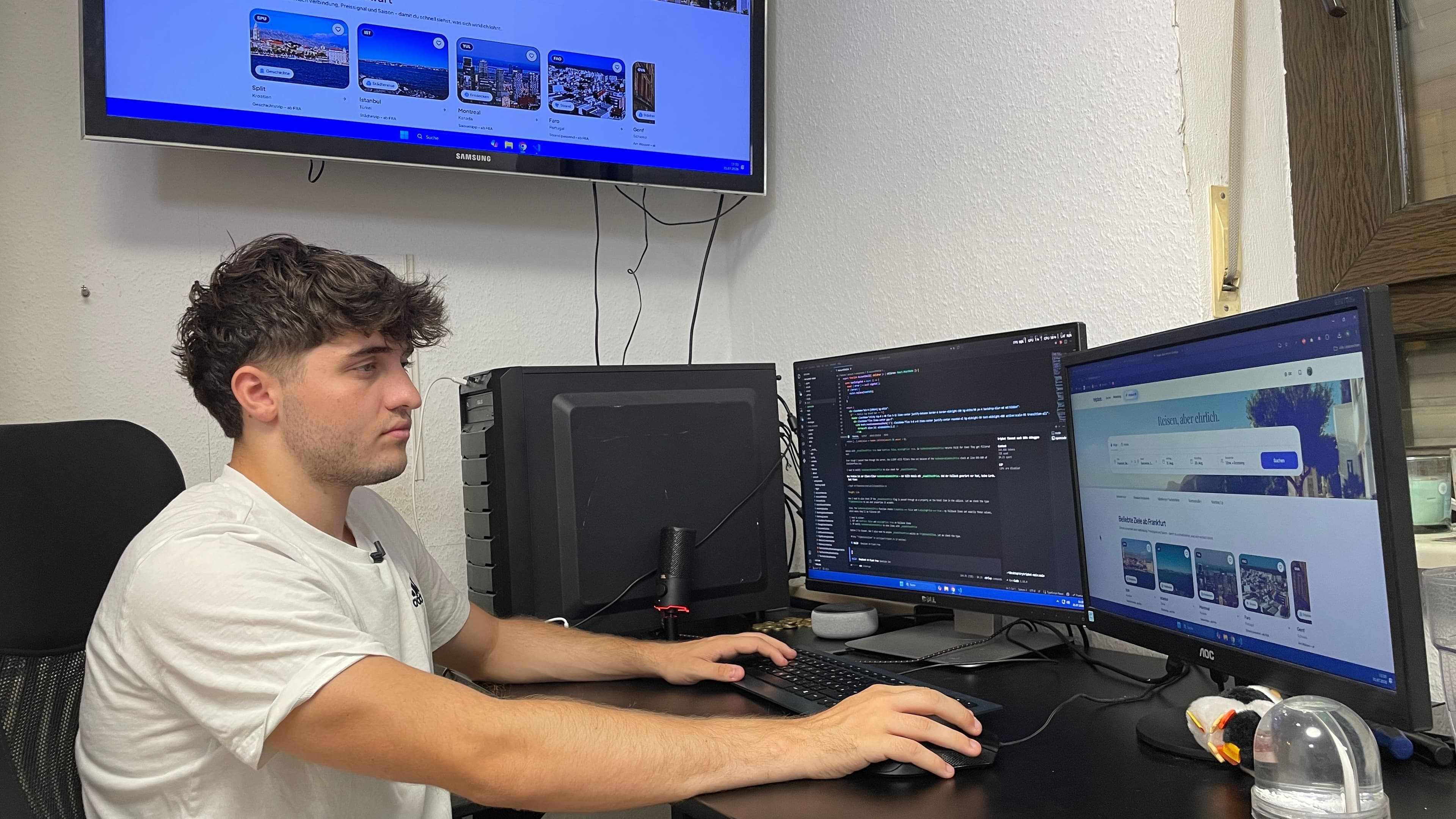 Nico Neser bei den Dreharbeiten des Bayerischen Rundfunks